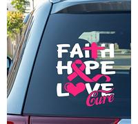Faith Hope Love Cure Stickers for Car Brest Cancer Awareness Car Decal Window Decal for Women Fighte Cancer Warrior Pink Ribbon Custom Vinyl Decal Die Cut Decals Funny Laptop Stickers Bumper Stickers