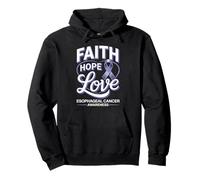 Faith Hope Love Esophageal Cancer Awareness Ribbon Pullover Hoodie