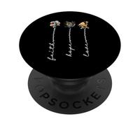 Faith Hope Love Floral Bouquet Christian Aesthetic PopSockets Adhesive PopGrip