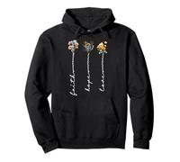 Faith Hope Love Floral Bouquet Christian Aesthetic Pullover Hoodie