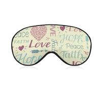 Faith Hope Love Floral Pattern Soft Sleep Mask with Adjustable Strap Eye Masks Cover Blocks Light for Women Men