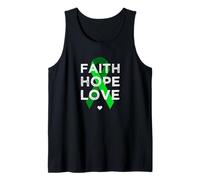 Faith Hope Love Green Ribbon Support Mental Health Tank Top