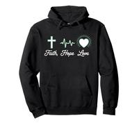 Faith, Hope, Love Inspirational Message for Believers in All Pullover Hoodie