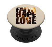 Faith Hope & Love - Jesus Christ Christian Faith Color Text PopSockets Adhesive PopGrip