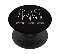 Faith Hope Love Jesus Christian Heartbeat PopSockets Adhesive PopGrip