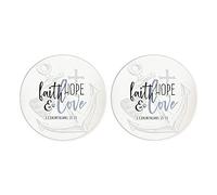 Faith Hope Love White 2.75 x 2.75 Absorbent Ceramic Car Coasters Pack of 2