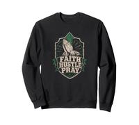 Faith Hustle Pray Christian Entrepreneur Statement Sweatshirt