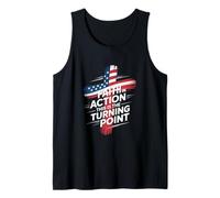 Faith in Action This is The Turning Point Cross Flag Tank Top