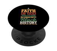 Faith in God Strength in Community Black History Dashiki Jes PopSockets Adhesive PopGrip