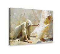 Faith in Him, Jesus Embracing Woman, Christian Poster, Bible Painting Wall Art, Jesus Painting, Arms of Mercy