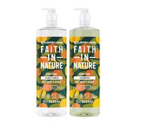 Faith In Nature 2 x 1L Natural Grapefruit & Orange Shampoo and Conditioner Set, Invigorating, Vegan & Cruelty Free, No SLS or Parabens, For Normal to Oily Hair