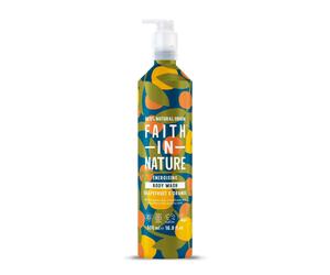 Faith In Nature 500ml Metal Bottle Natural Grapefruit and Orange Body Wash, E...