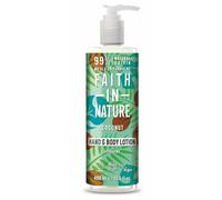 Faith In Nature Natural Coconut Hand & Body Lotion, Hydrating, Vegan & Cruelty Free, Parabens and SLS Free, 400ml