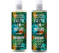 Faith in Nature Coconut Shampoo & Conditioner Duo, Vegan, Parabens & SLS Free, 2 x 400 ml