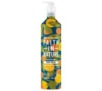 Faith In Nature 500ml Metal Bottle Natural Grapefruit and Orange Body Wash, Energising Shower Gel, Vegan and Cruelty Free, No SLS or Parabens