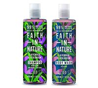Faith In Nature Lavender and Geranium Shampoo and Shower Gel Duo Pack | Vegan | No Cruelty | 99% Natural Fragrance | No From SLS or Parabens