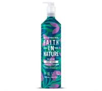 Faith In Nature 500ml Metal Bottle Natural Lavender and Geranium Body Wash, Relaxing Shower Gel, Vegan and Cruelty Free, No SLS or Parabens
