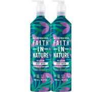 Faith In Nature 500ml Metal Bottle Natural Lavender and Geranium Body Wash, Relaxing Shower Gel, Vegan and Cruelty Free, No SLS or Parabens