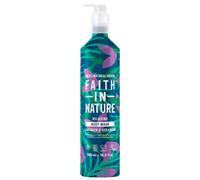 Faith In Nature 500ml Metal Bottle Natural Lavender and Geranium Body Wash, Relaxing Shower Gel, Vegan and Cruelty Free, No SLS or Parabens