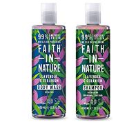 Faith In Nature Lavender & Geranium Shampoo 400ml & Conditioner 400ml Duo | Vegan | Cruelty Free | 99% Natural Fragrance | Free From SLS or Parabens