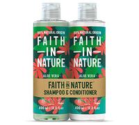 Faith In Nature Natural Aloe Vera Shampoo and Conditioner Set, Rejuvenating, Vegan & Cruelty Free, No SLS or Parabens, for Normal to Dry Hair, 2 x 400ml