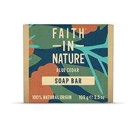 Faith In Nature Natural Blue Cedar Hand Soap Bar, Uplifting, Vegan & Cruelty Free, No SLS or Parabens, 100g