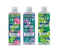 Faith in Nature Natural BODY WASH Shower Gel 3 Pack 400ml