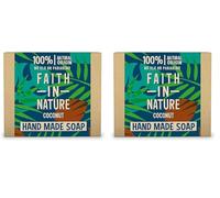 Faith In Nature Natural Coconut Hand Soap Bar, Hydrating, Vegan and Cruelty Free, No SLS or Parabens, 100 g (Pack of 2)