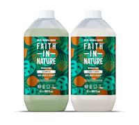 Faith In Nature Natural Coconut Shampoo and Conditioner Set, Hydrating, Vegan & Cruelty Free, No SLS or Parabens, For Normal to Dry Hair, 2 x 5L Pack