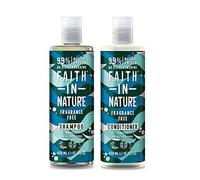 Faith in Nature Natural Fragrance Free Shampoo & Conditioner Set, Sensitive Vegan & Cruelty Free, Parabens and SLS Free, for All Hair Types, 2 x 400ml