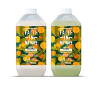 Faith In Nature Natural Grapefruit & Orange Shampoo and Conditioner Set, Invigorating, Vegan & Cruelty Free, No SLS or Parabens, For Normal to Oily Hair, 2 x 5L Pack