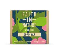 Faith In Nature Natural Wild Rose Hand Soap Bar, Restoring, Vegan & Cruelty Free, No SLS or Parabens, 100g