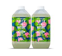 Faith In Nature Natural Wild Rose Hand Wash and Body Wash Set, Vegan & Cruelty Free, No SLS or Parabens, 2 x 5L Pack