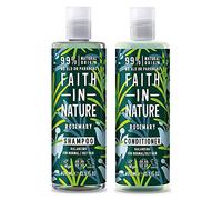 Faith In Nature Shampoo 400ml & Conditioner 400ml Duo | Vegan | Cruelty Free | 99% Natural Fragrance | Free From SLS or Parabens (Rosemary)