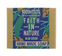 Faith In Nature Natural Blue Cedar Hand Soap Bar, Uplifting, Vegan & Cruelty Free, No SLS or Parabens, 100g