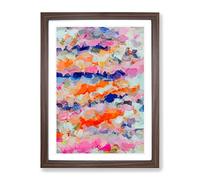 Faith In The River Abstract Framed Wall Art Print A2 Walnut