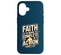 Faith Is Made Complete in Action James 2:22 Cross of Christ Case for iPhone 16