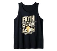 Faith is Made Complete in Action James 2:22 Cross of Christ Tank Top