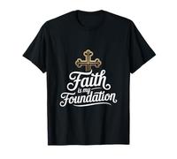 Faith is My Foundation Christian Script Cross T-Shirt