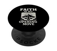 Faith Is My Opening Move Chessboard Christian Chess Player PopSockets Adhesive PopGrip