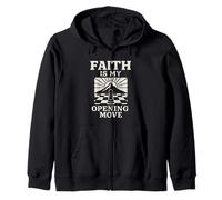 Faith Is My Opening Move Chessboard Christian Chess Player Zip Hoodie