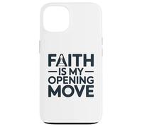Faith Is My Opening Move Minimalist Christian Chess Player Case for iPhone 13