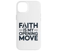 Faith Is My Opening Move Minimalist Christian Chess Player Case for iPhone 14 Plus