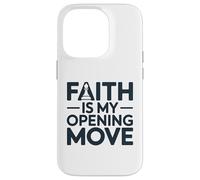 Faith Is My Opening Move Minimalist Christian Chess Player Case for iPhone 14 Pro