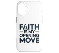 Faith Is My Opening Move Minimalist Christian Chess Player Case for iPhone 16