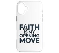 Faith Is My Opening Move Minimalist Christian Chess Player Case for iPhone 16 Plus