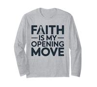 Faith is My Opening Move Minimalist Christian Chess Player Long Sleeve T-Shirt