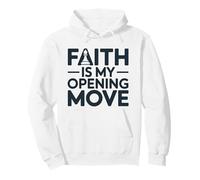Faith Is My Opening Move Minimalist Christian Chess Player Pullover Hoodie