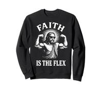Faith Is The Flex Gym Workout Religious Christian Sweatshirt