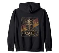 Faith Is The Shield withChristian Cross Armor Zip Hoodie
